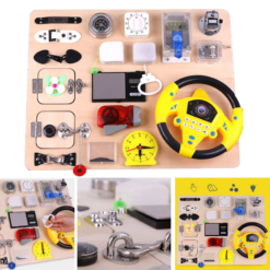 Placa senzoriala cu activitati Montessori, Placa de activitati, 3 ani+ 01