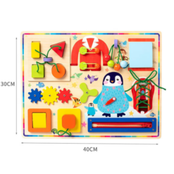 Placa senzoriala cu activitati Montessori, Viata Practica, 2 ani+