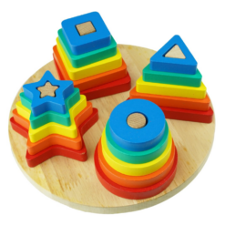 Sortator forme geometrice pe 4 coloane, Curcubeu