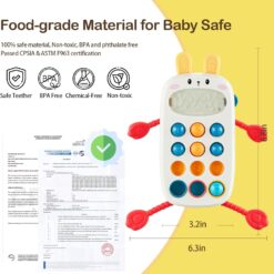 Telefon bebelusi cu sunete si joc dentitie, Iepuras, 18 luni
