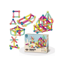 Set de constructie 3D, magnetic, 42 piese, 3 ani