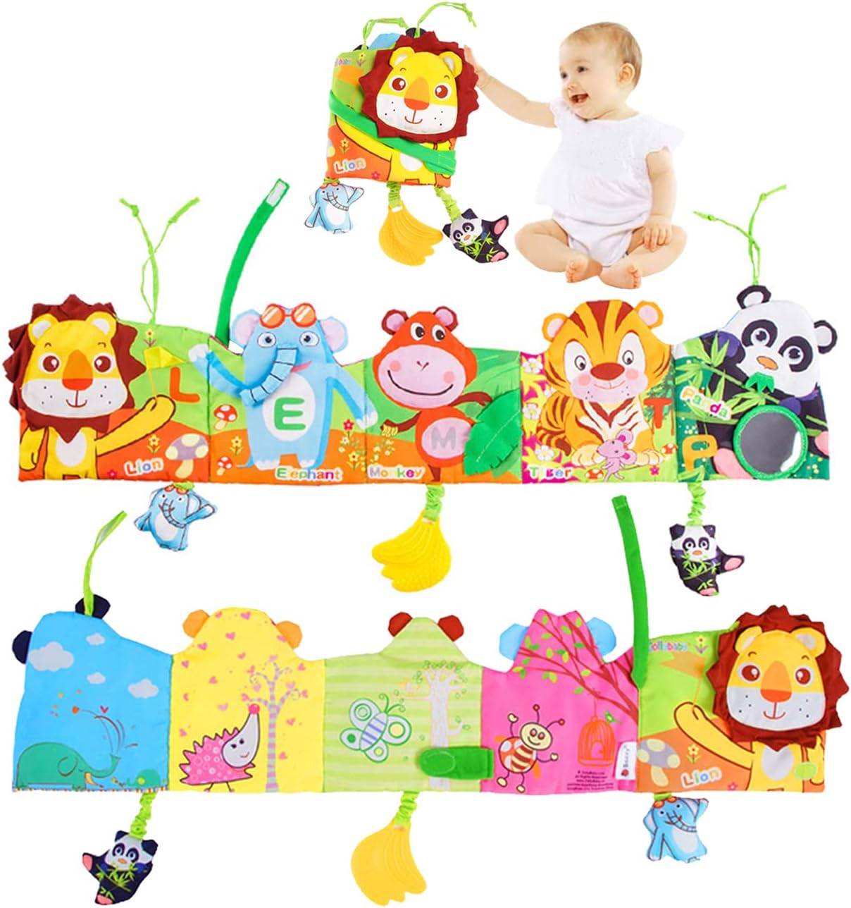 Carte senzoriala bebe si protectie de patut, Animale, 0 luni+ 006 - Copie