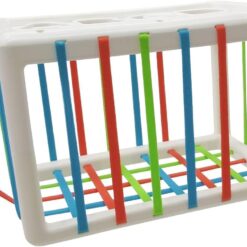 Cub sortator de forme geometrice cu benzi flexibile, 12 luni+
