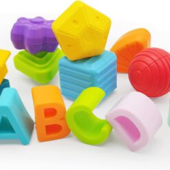 Cub sortator de forme geometrice cu benzi flexibile, 12 luni+