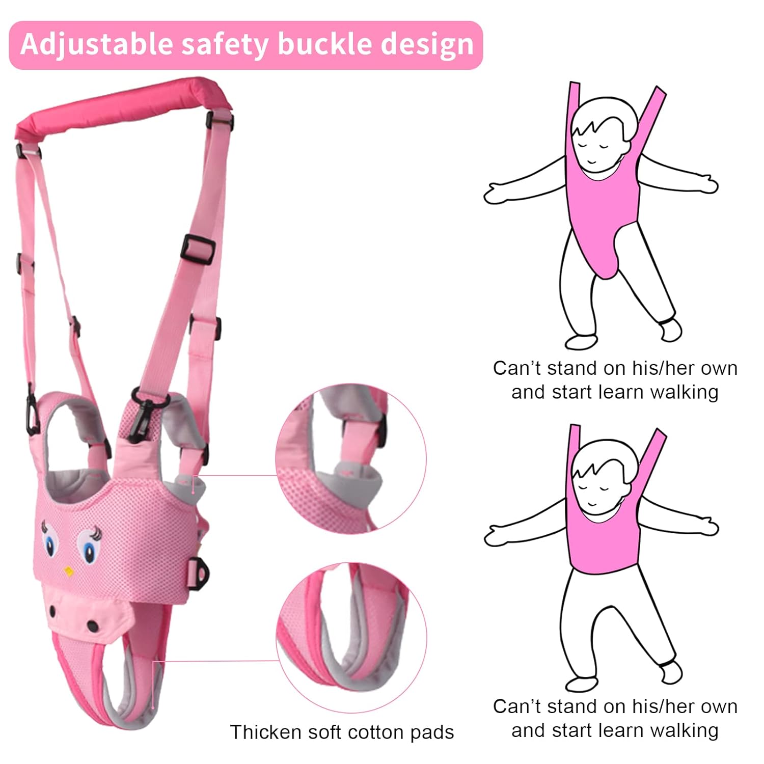 Ham premergator bebe, bumbac, 2 in 1 adjustabil, 8 luni+, roz 001