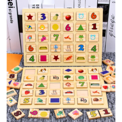 JOC DE MEMORIE SI INTELIGENTA DIN LEMN TIP MAHJONG - RIGHT BRAIN MEMORY GAME RCO CU 82 PIESE