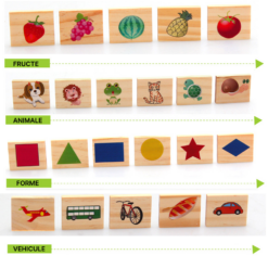 JOC DE MEMORIE SI INTELIGENTA DIN LEMN TIP MAHJONG - RIGHT BRAIN MEMORY GAME RCO CU 82 PIESE