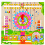 Joc Ceas Calendar din Lemn,  Limba Engleza, 3 ani+