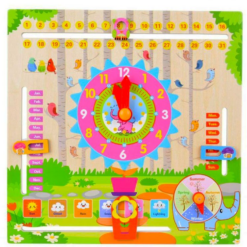 Joc Ceas Calendar din Lemn, Limba Engleza, 3 ani+