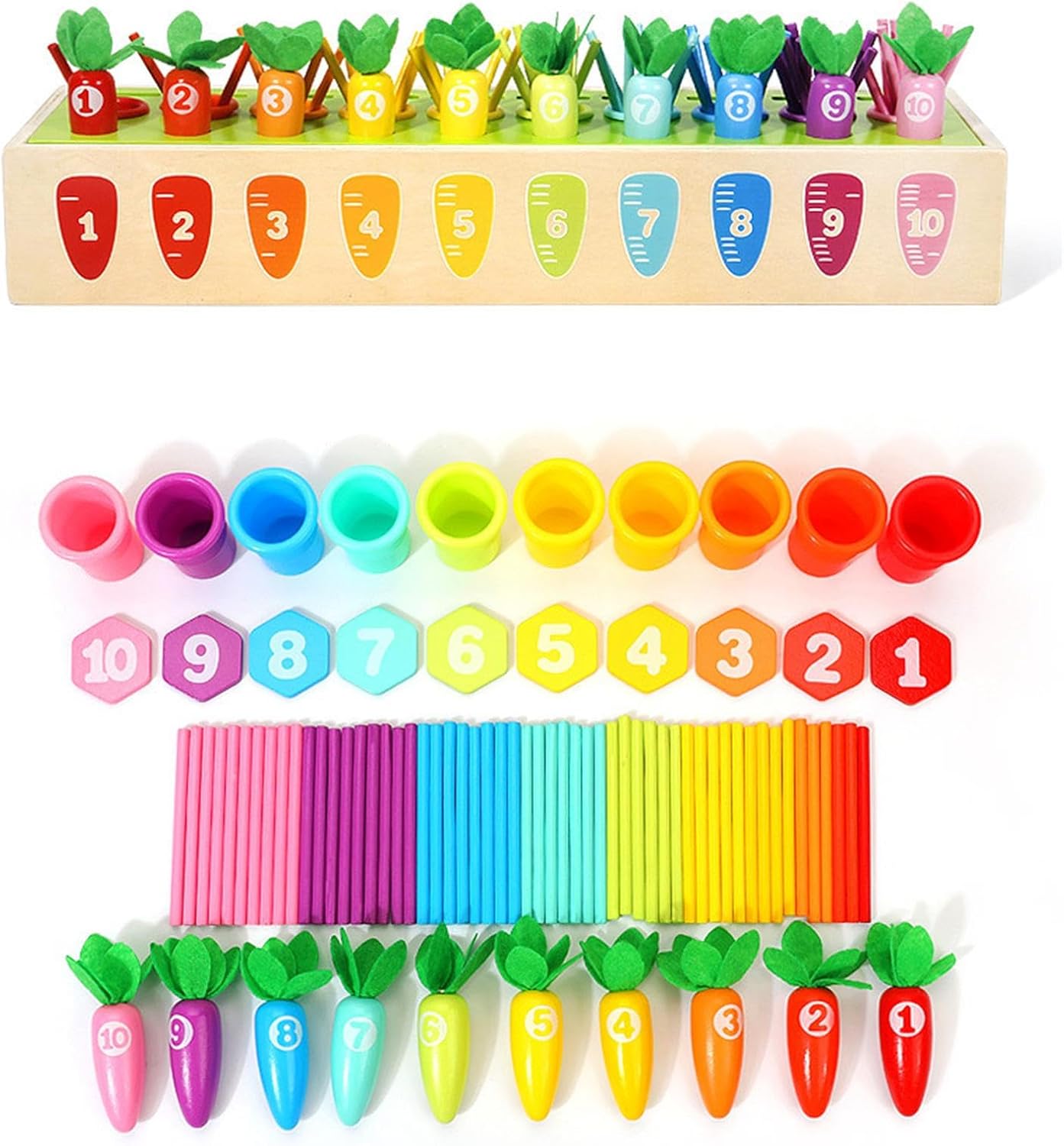 Joc de tip Montessori pentru prescolari, Numaram si sortam, 3 ani+