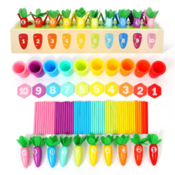 Joc de tip Montessori pentru prescolari, Numaram si sortam, 3 ani+