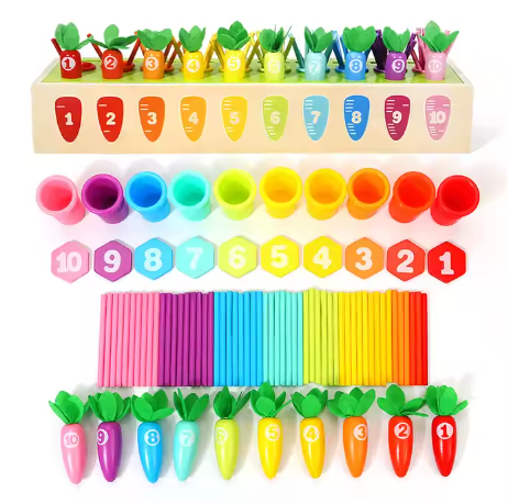 Joc de tip Montessori pentru prescolari, Numaram si sortam, 3 ani+