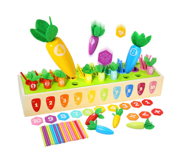 Joc de tip Montessori pentru prescolari, Numaram si sortam, 3 ani+