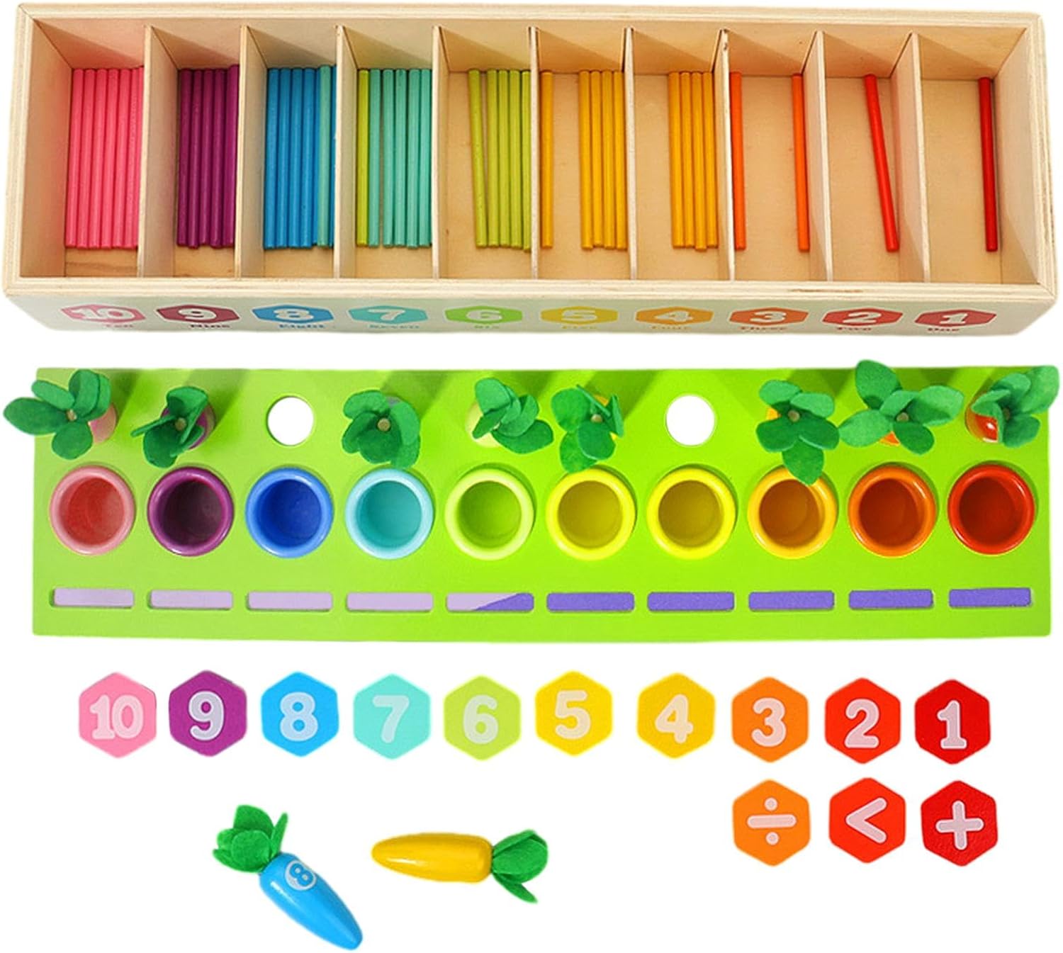 Joc de tip Montessori pentru prescolari, Numaram si sortam, 3 ani+