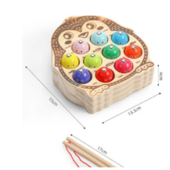 Joc magnetic de pescuit, din lemn, Pinguin, 3 ani 05 - Copie