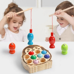 Joc magnetic de pescuit, din lemn, Pinguin, 3 ani 05 - Copie