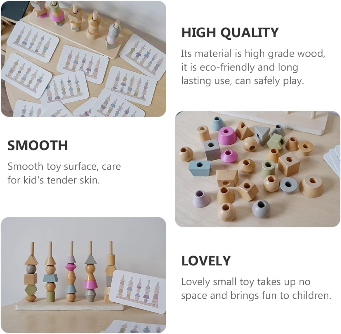 Joc sortare, insiruire - Margele Montessori, 3 ani