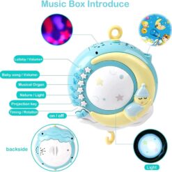 Jucarie bebe pentru patut, 0 luni+, Carusel muzical