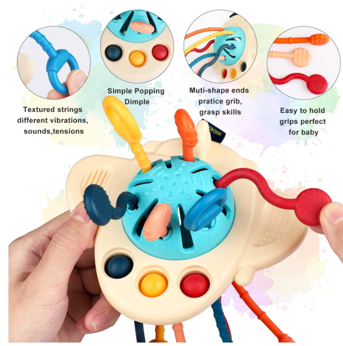 Jucarie de dentitie si senzoriala, Racheta, 18 luni+