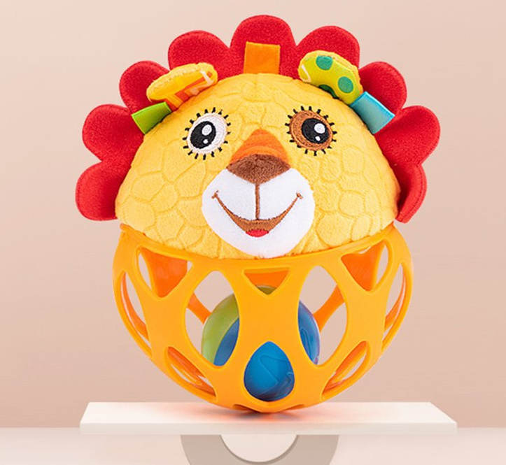 Jucarie de dentitie si zornaitoare, pentru bebelusi,Leu, 0 luni