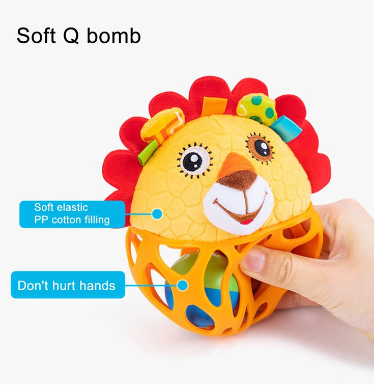 Jucarie de dentitie si zornaitoare, pentru bebelusi,Leu, 0 luni