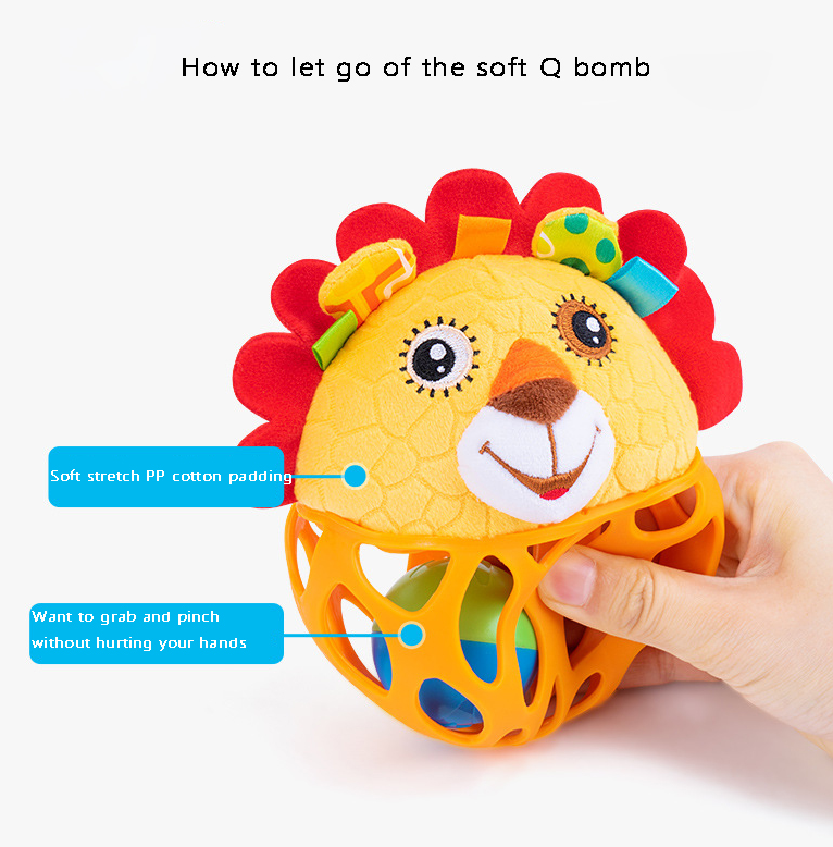 Jucarie de dentitie si zornaitoare, pentru bebelusi,Leu, 0 luni