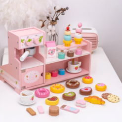 Jucarie din lemn - Mini Stand dulciuri si cafea, 3 ani
