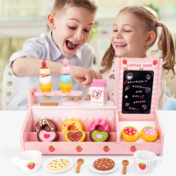 Jucarie din lemn - Mini Stand dulciuri si cafea, 3 ani