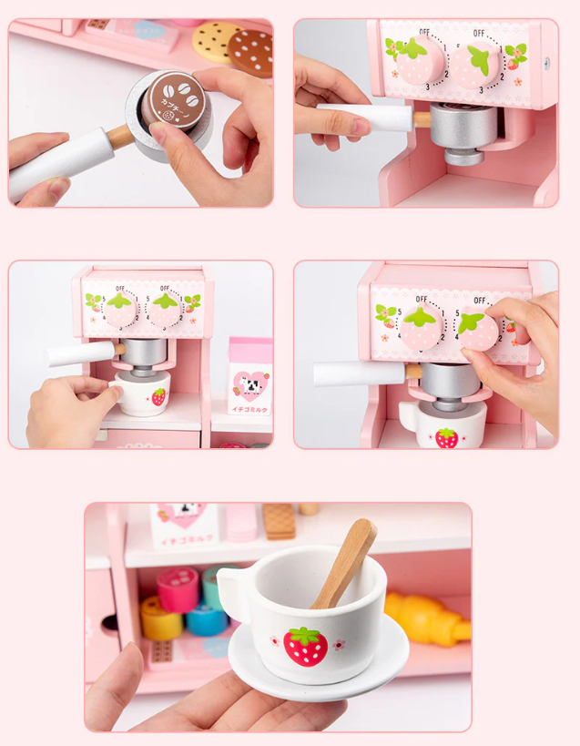 Jucarie din lemn - Mini Stand dulciuri si cafea, 3 ani