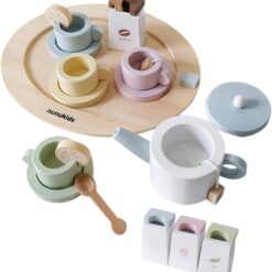 Jucarie din lemn - Set servirea ceai, Nunukids, 3 ani