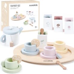 Jucarie din lemn - Set servirea ceai, Nunukids, 3 ani
