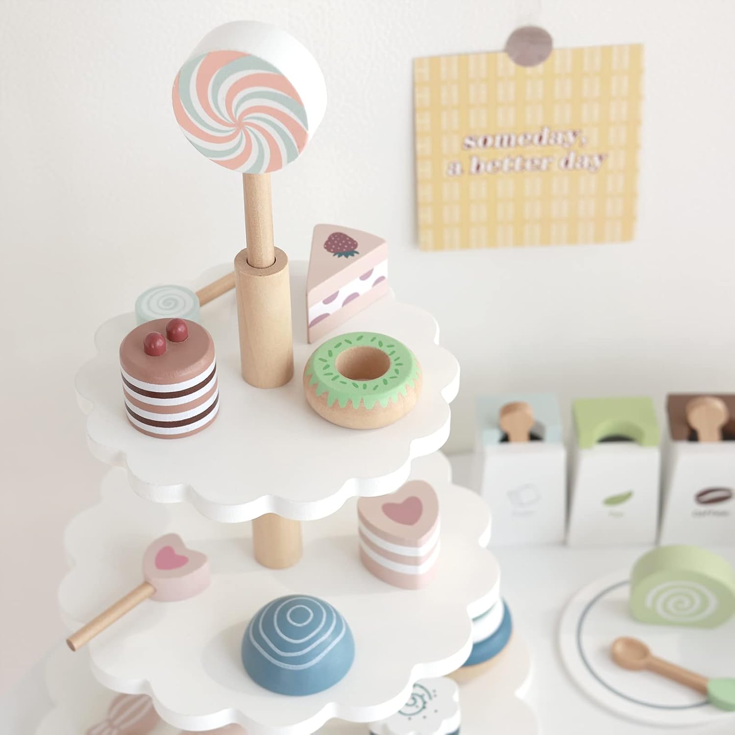 Jucarie din lemn - Stand Prajituri, Nunukids, 3 ani 08