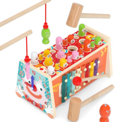 Jucarie educativa tip Montessori - Banc de lucru cu 6 activitati, 3 ani
