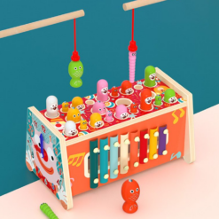 Jucarie educativa tip Montessori - Banc de lucru cu 6 activitati, 3 ani