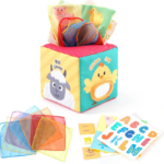 Jucarie senzoriala bebe, Cutia cu batiste, 6 luni+