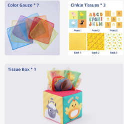 Jucarie senzoriala bebe, Cutia cu batiste, 0 luni+ 34