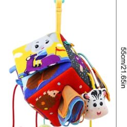 Jucarie senzoriala bebe pentru patut si carut, Cub senzorial, 0 luni+