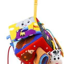 Jucarie senzoriala bebe pentru patut si carut, Cub senzorial, 0 luni+