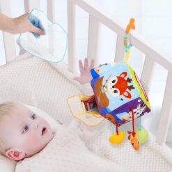 Jucarie senzoriala bebe pentru patut si carut, Cub senzorial, 0 luni+