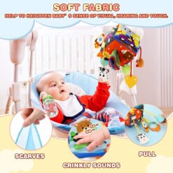 Jucarie senzoriala bebe pentru patut si carut, Cub senzorial, 0 luni+