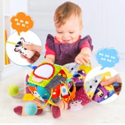 Jucarie senzoriala bebe pentru patut si carut, Cub senzorial, 0 luni+