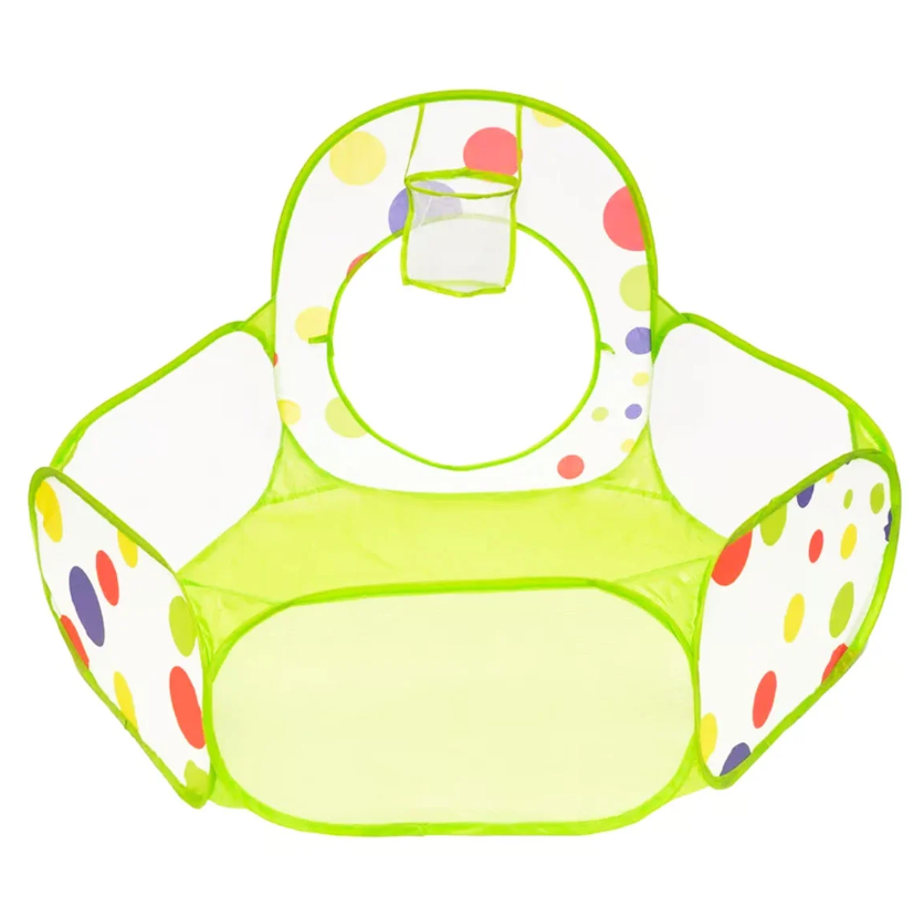 Loc de joaca pentru copii cu tunel si cort 310x114 cm, verde