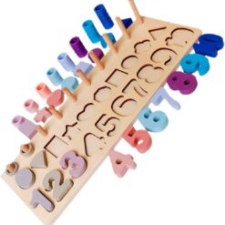 Puzzle-magnetic, joc logaritmic montessori, 3 in 1 activitati, 3 ani