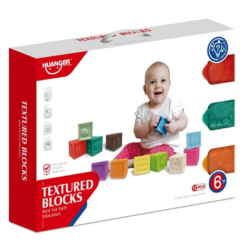 Set 12 cuburi pentru bebelusi, din silicon, cu texturi, 6 luni+