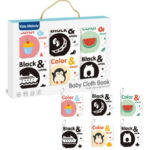 Set 6 carti textile pentru bebelusi, Culori, 0 luni+