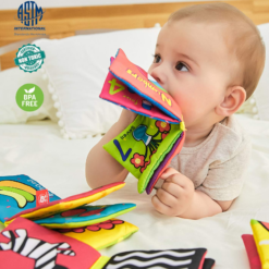 Set 6 carti textile si educative pentru bebelusi, 0 luni+