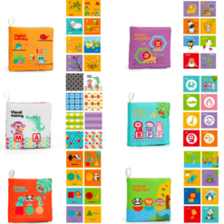 Set 6 carti textile si senzoriale pentru bebelusi, 0 luni+