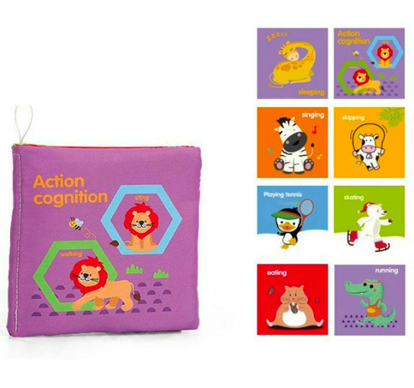 Set 6 carti textile si senzoriale pentru bebelusi, 0 luni+