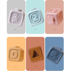 Set cuburi moi pentru bebelusi si turn de sortare, 6 luni+