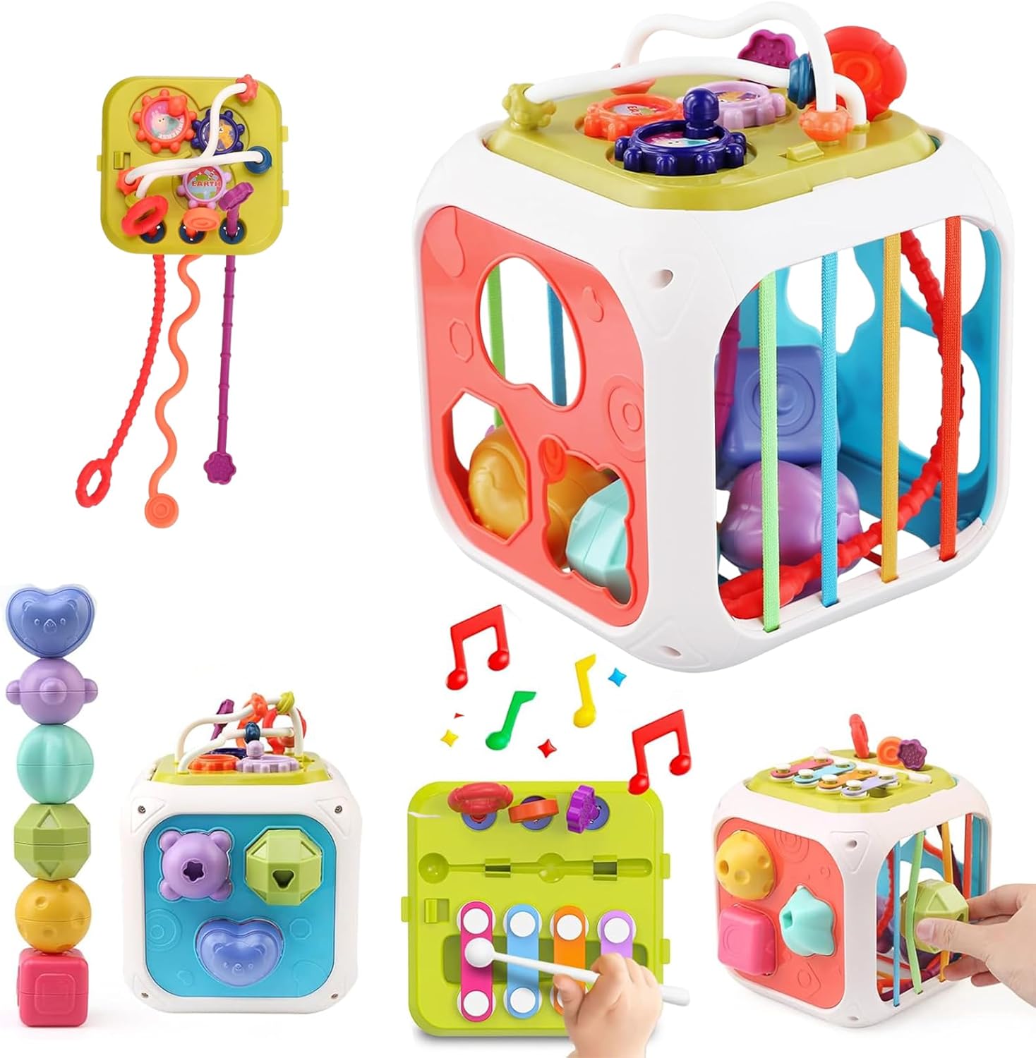 Sortator forme geometrice 7 in 1 activitati, 1 an+